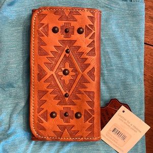 American West leather clutch